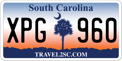 SC license plate XPG960