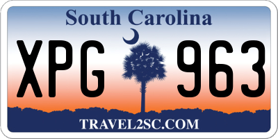 SC license plate XPG963
