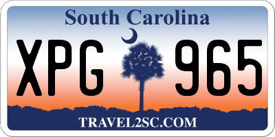 SC license plate XPG965
