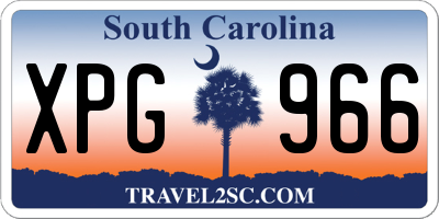 SC license plate XPG966