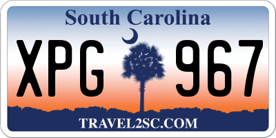 SC license plate XPG967