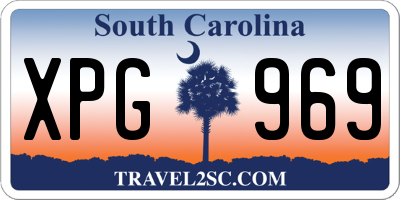 SC license plate XPG969