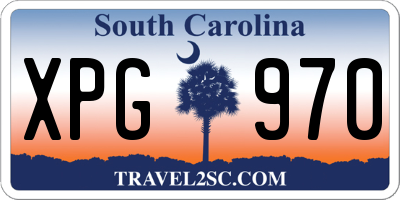 SC license plate XPG970
