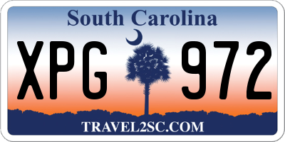 SC license plate XPG972