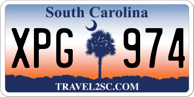 SC license plate XPG974