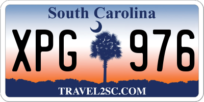 SC license plate XPG976