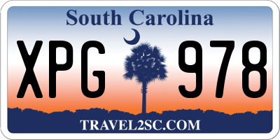 SC license plate XPG978