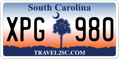SC license plate XPG980