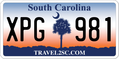 SC license plate XPG981