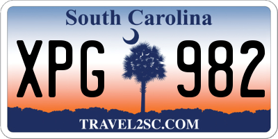 SC license plate XPG982