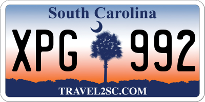 SC license plate XPG992