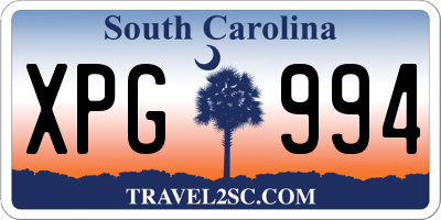 SC license plate XPG994