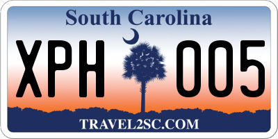 SC license plate XPH005