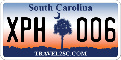 SC license plate XPH006