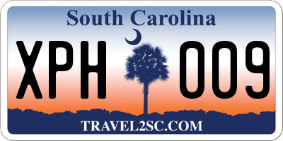 SC license plate XPH009