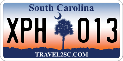 SC license plate XPH013