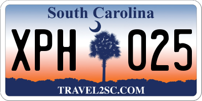 SC license plate XPH025