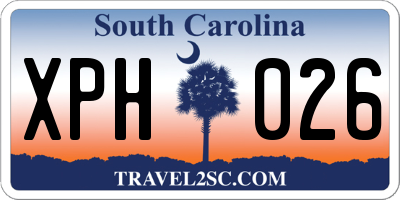 SC license plate XPH026