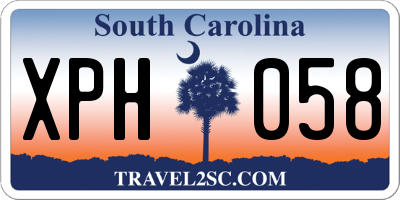 SC license plate XPH058