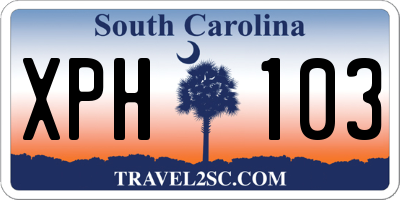 SC license plate XPH103