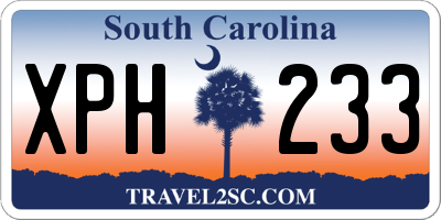 SC license plate XPH233