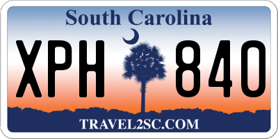 SC license plate XPH840