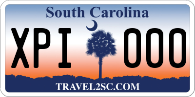 SC license plate XPI000