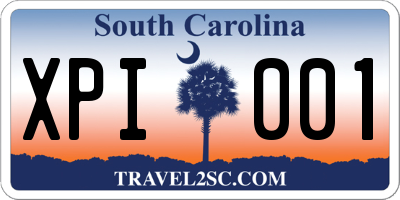 SC license plate XPI001