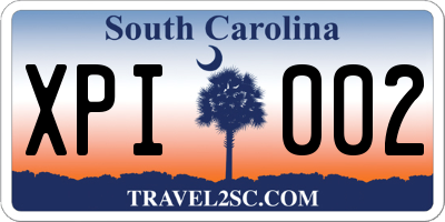 SC license plate XPI002