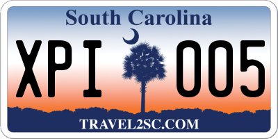 SC license plate XPI005