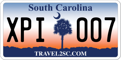 SC license plate XPI007