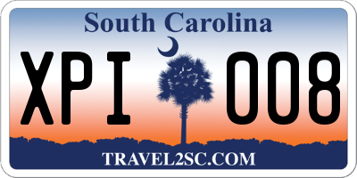 SC license plate XPI008