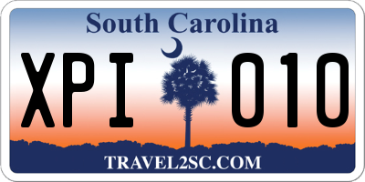 SC license plate XPI010
