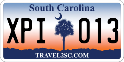 SC license plate XPI013