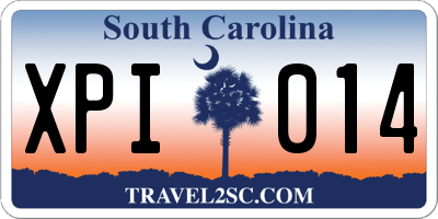 SC license plate XPI014