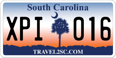 SC license plate XPI016