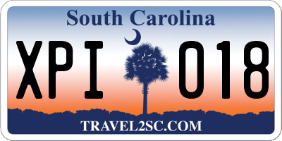 SC license plate XPI018