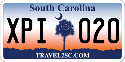 SC license plate XPI020
