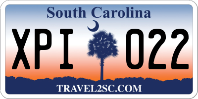 SC license plate XPI022