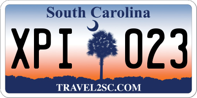 SC license plate XPI023