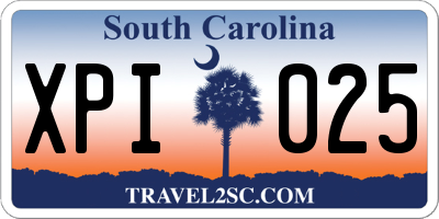 SC license plate XPI025