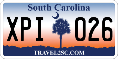 SC license plate XPI026