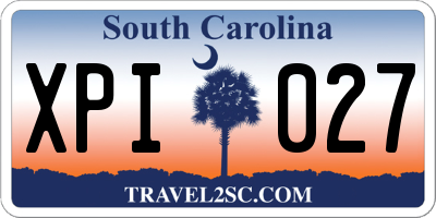 SC license plate XPI027