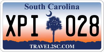 SC license plate XPI028