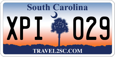 SC license plate XPI029