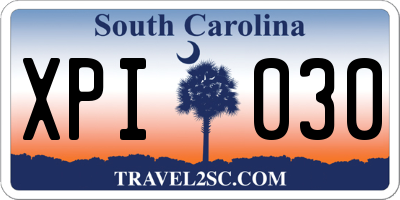 SC license plate XPI030