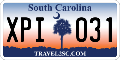 SC license plate XPI031