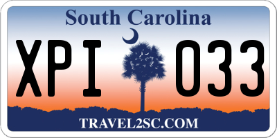 SC license plate XPI033