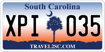 SC license plate XPI035
