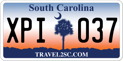 SC license plate XPI037